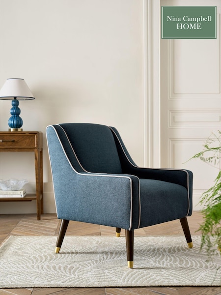 Nina Campbell Clabon Indigo Blue Rosebury Accent Chair (N55945) | €442