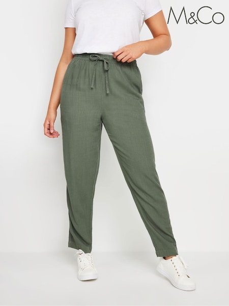 Grün - M&Co Linen Joggers (N55967) | 48 €