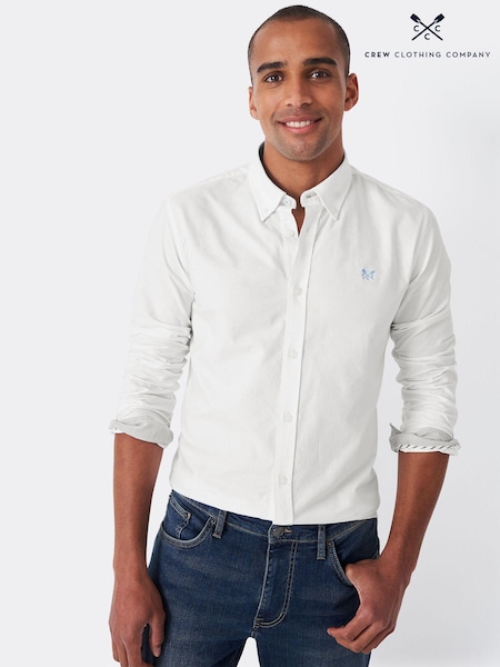 Crew Clothing White Slim Fit 100% Cotton Oxford Shirt (N56025) | R$ 545