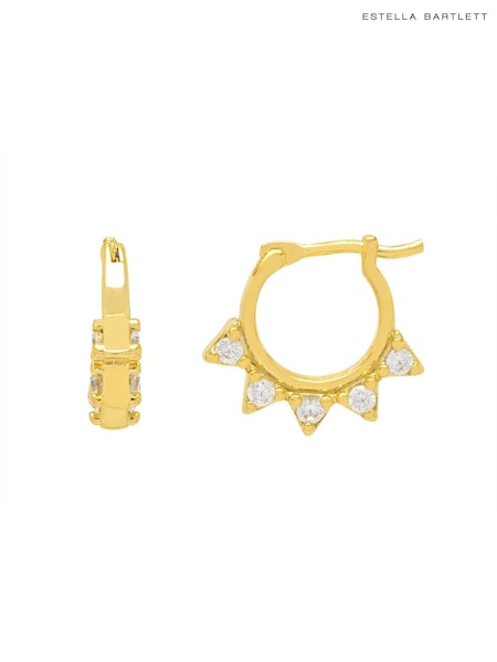 Estella Bartlett Gold Cubic Zirconia Spike Hoop Earrings (N56035) | €14.50