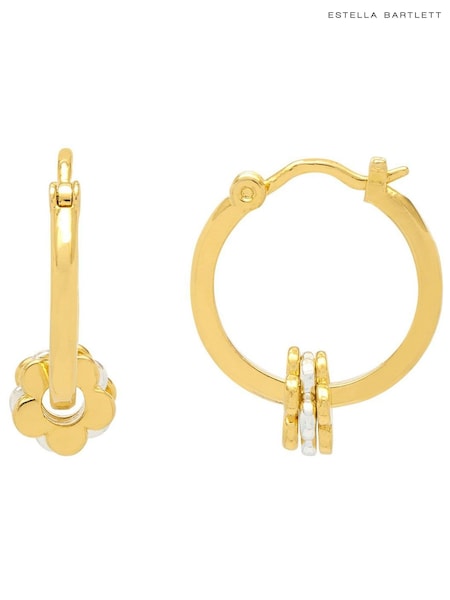 Estella Bartlett Gold Multi Flower Hoop Earrings (N56036) | €14.50