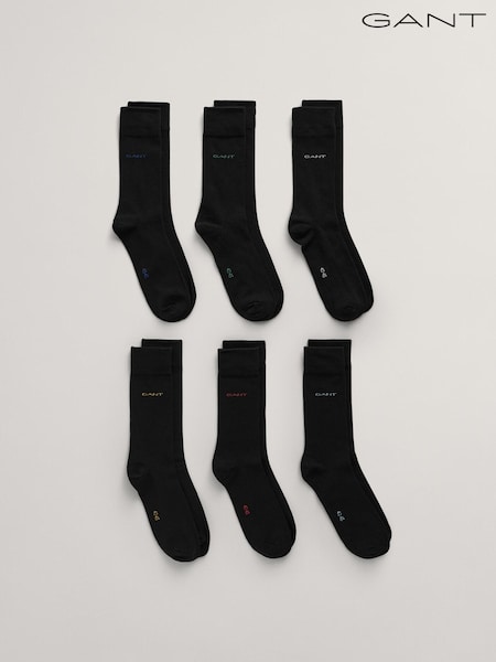 GANT Black Soft Cotton Socks 6 Pack (N56232) | €30