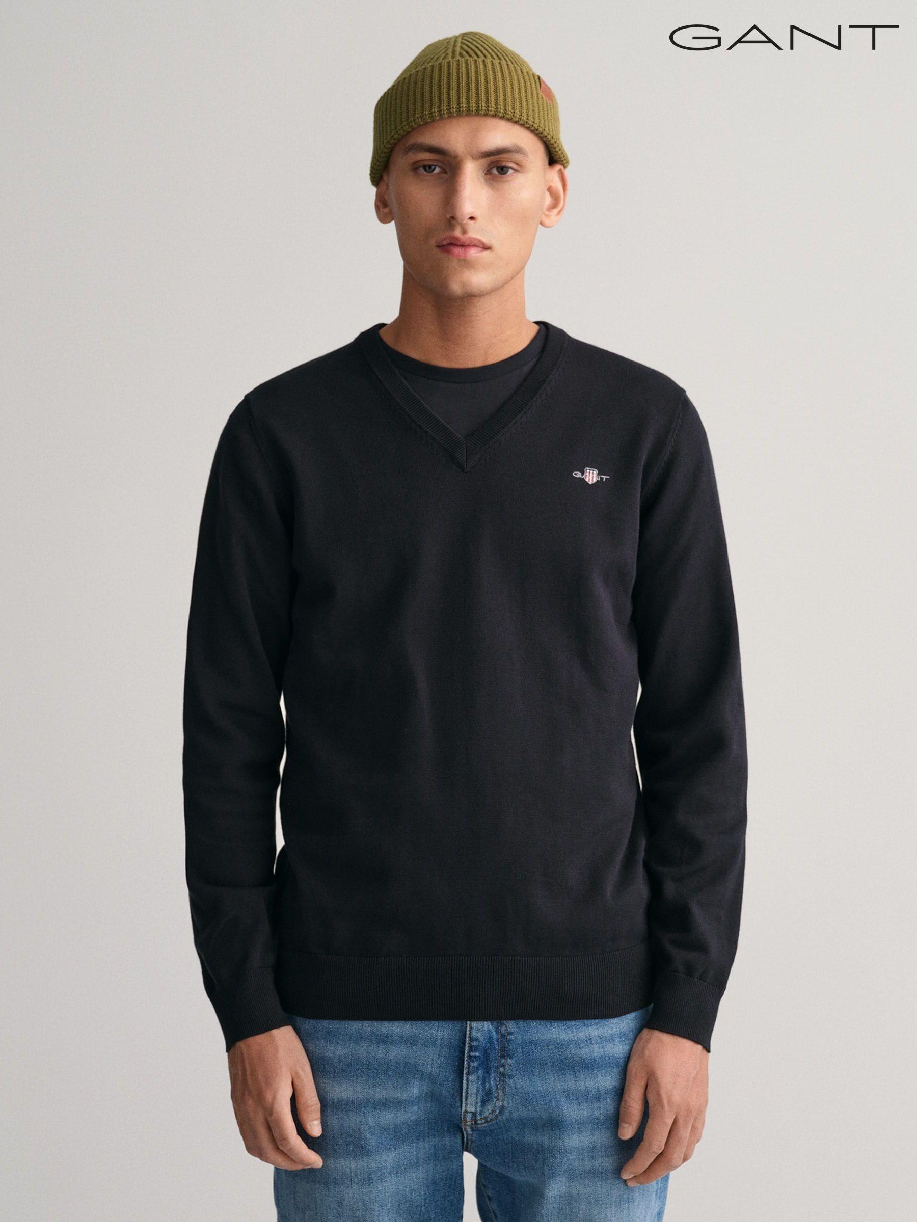 GANT Black Long Sleeve Crew Neck Jumpers Next Luxembourg