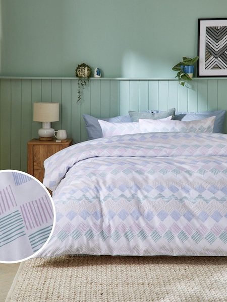 2 Pack Multi Pastel Reversible Duvet Cover and Pillowcase Set (N56284) | 38 zł - 81 zł