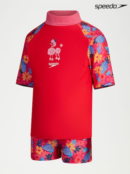 Speedo Pink Girls Digital Short Sleeve Rash Top Set (N56394) | €17.50