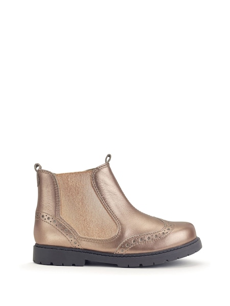 Start-Rite Natural Chelsea Zip Up Leather Brogue Boots (N56498) | €30