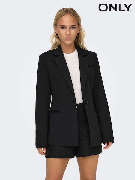 ONLY Black Tailored Fitted Single Button Blazer (N56748) | AED320