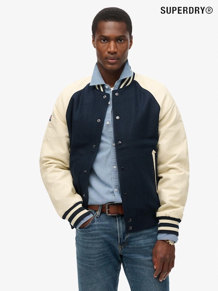 Superdry Blue College Varsity Bomber Jacket (N56761) | €144