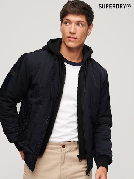 Superdry Black Military Hooded MA1 Bomber Jacket (N56764) | €44
