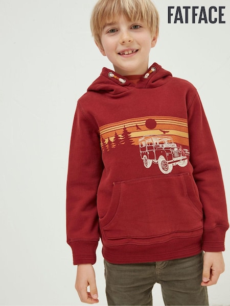 FatFace Red Land Rover Popover Hoodie (N56855) | €15.50