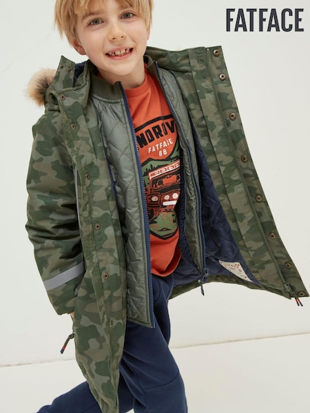 FatFace Green 3 In 1 Waterproof Coat (N56864) | €51