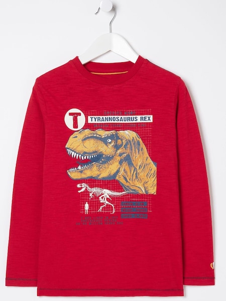 FatFace Red T-Rex Graphic T-Shirt (N56868) | €8.50