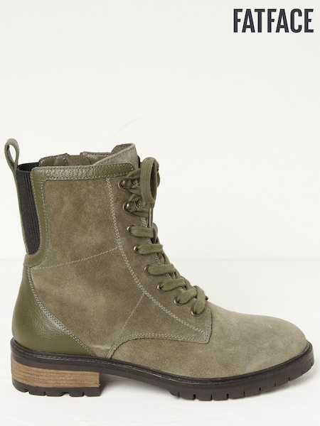 FatFace Green Margot Suede Ankle Hiker Boots (N56883) | €56