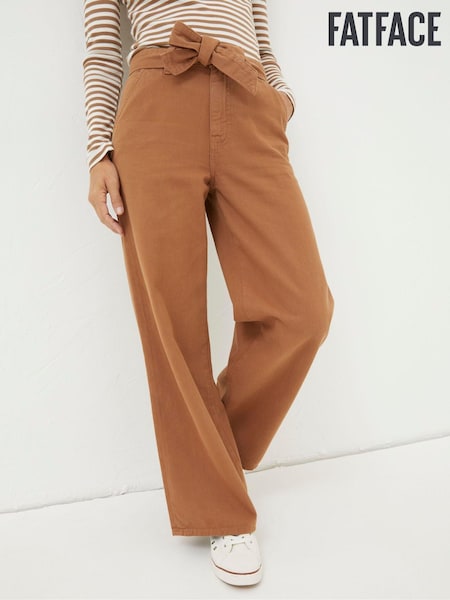 FatFace Brown Bodi Belted Drape Trousers (N56934) | €37