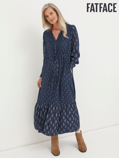 FatFace Blue Jolene Ink Ditsy Maxi Dress (N56961) | €47.50