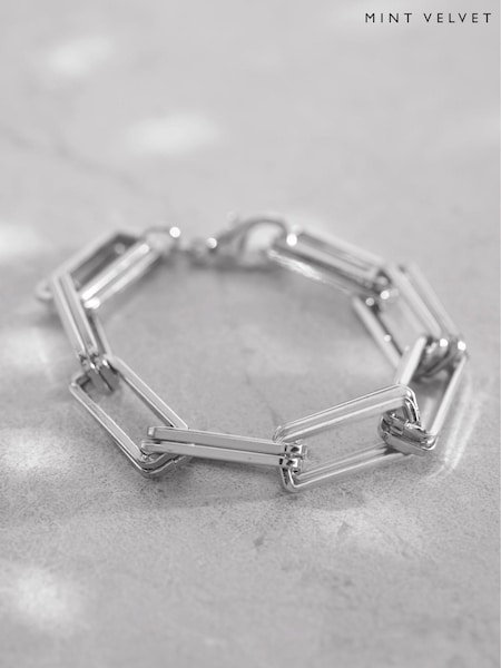 Mint Velvet Silver Tone Square Bracelet (N57035) | AED84
