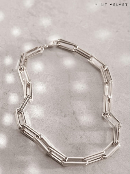 Mint Velvet Silver Tone Square Necklace (N57038) | €50
