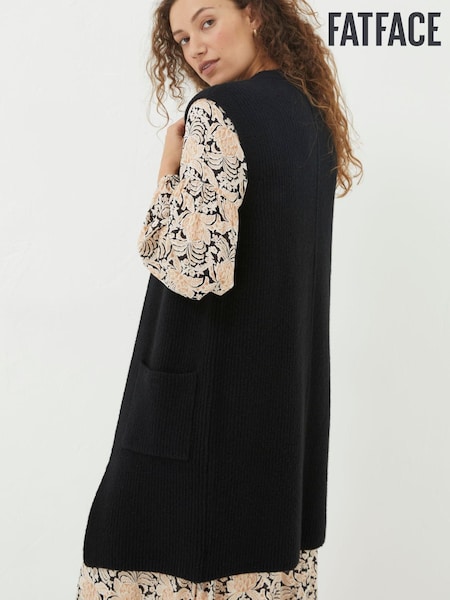 FatFace Black Lexi Long Sleeveless Cardigan (N57110) | €31
