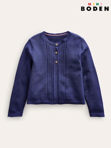 Boden Blue Pointelle 100% Cotton Cardigan (N57209) | €32 - €36