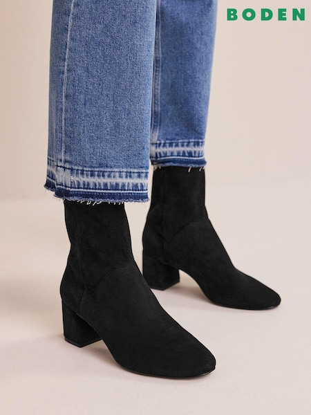 Boden Black Stretch Ankle Boots (N57246) | €97