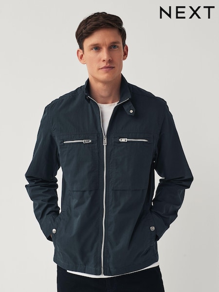 Navy Blue Shower Resistant Utility Shacket (N57293) | €13