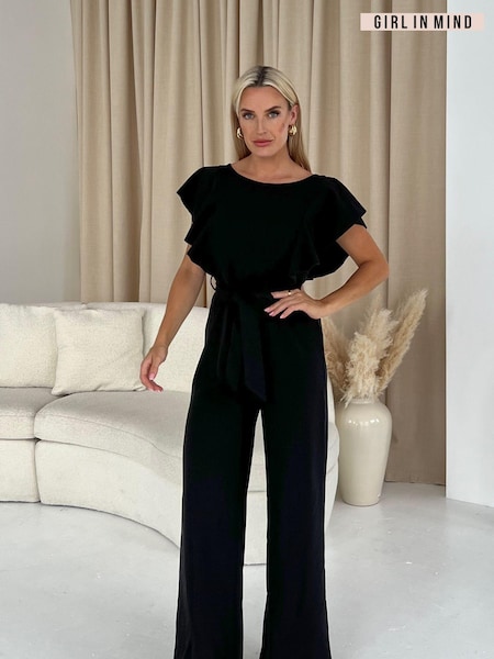 Черный - Girl In Mind Tamara Frilled Jumpsuit (N57411) | €15