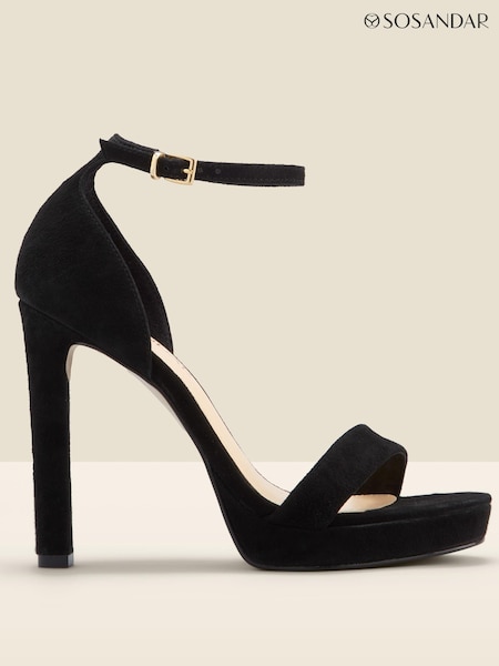 Sosandar Black Block Two Part Platform Heels (N57454) | 210 QAR