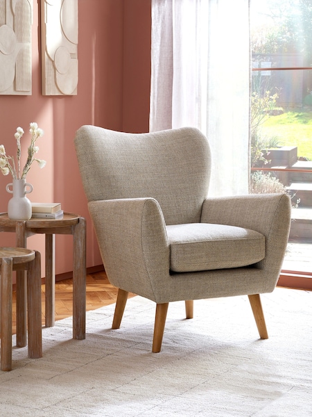 Chunky Weave Mid Natural Wilson II Highback Armchair (N57548) | €400