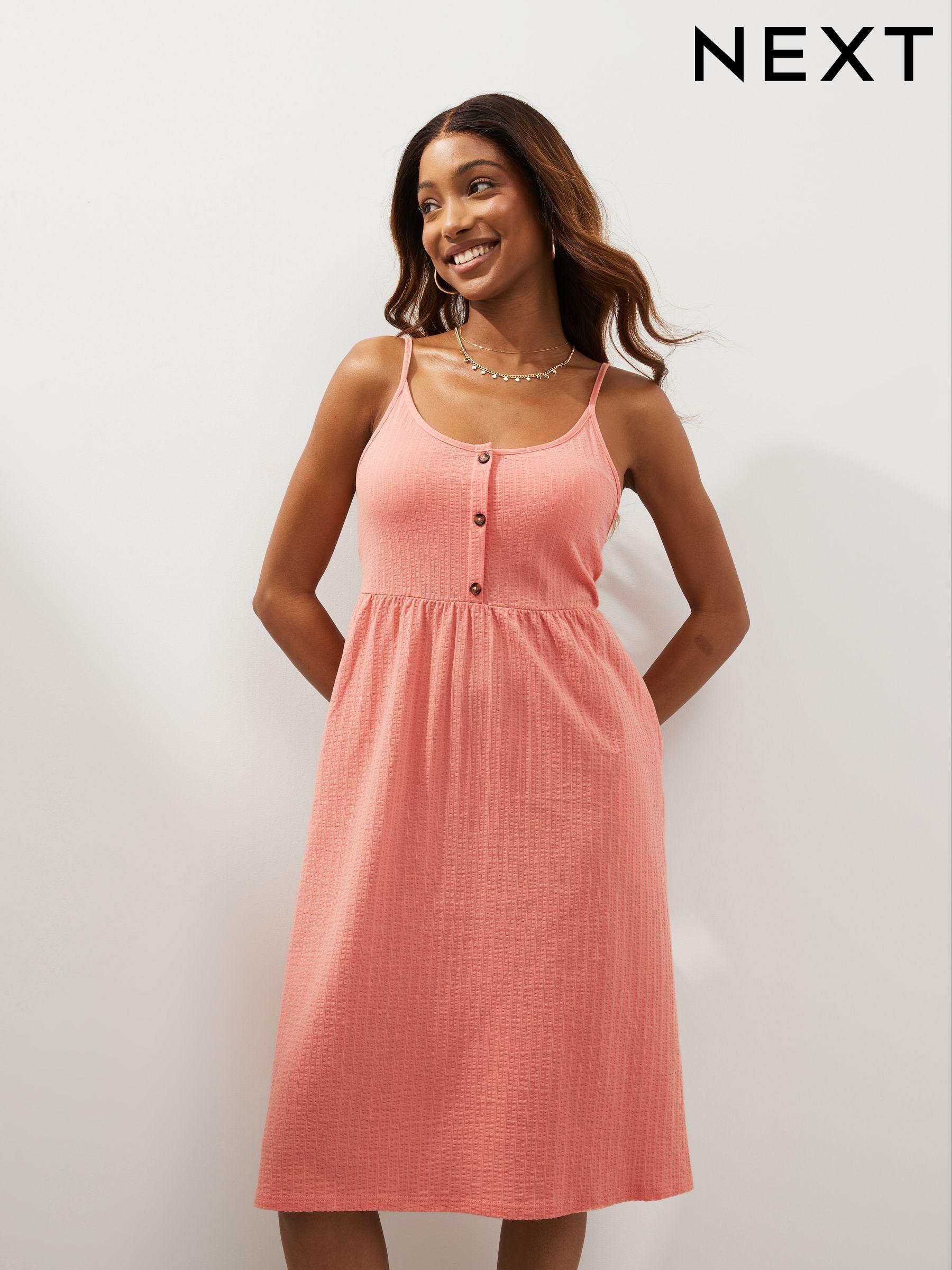 Women s Summer Dress Knee Length Plain Cotton Dresses Next Luxembourg