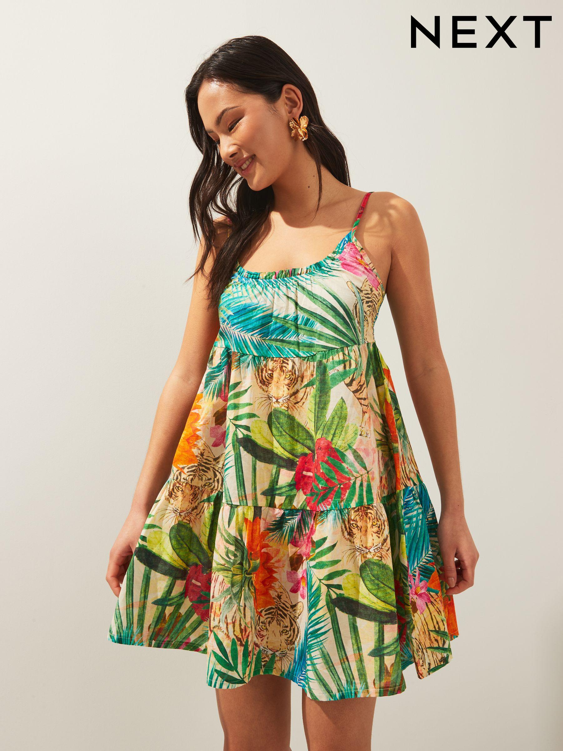 Women s Tall Summer Dress Print 100 Cotton Dresses Next Luxembourg