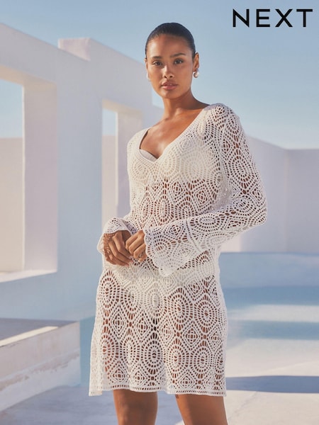 White 100% Cotton Crochet Cover-Up (N57714) | €23.50