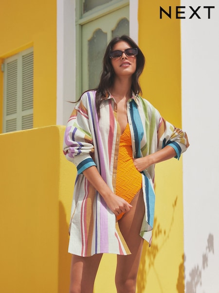 Multi Stripe Beach Shirt Cover-Up (N57715) | €36