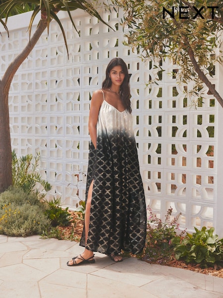 Monochrome Ombre Maxi Volume Summer Dress (N57716) | €31