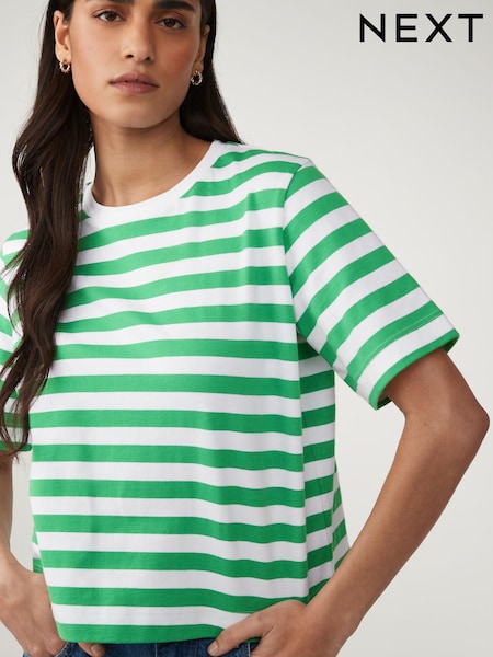 Green Short Sleeve Heavyweight Shorter Length Top (N57805) | €10