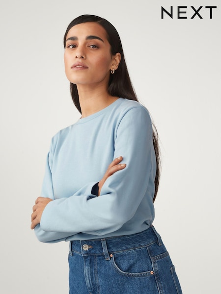 Navy Blue Long Sleeve Heavyweight Shorter Length T-Shirt (N57813) | €10