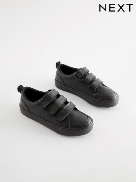 Черный - 3 Strap Touch Close Fastening School Shoes (N57841) | €13 - €18