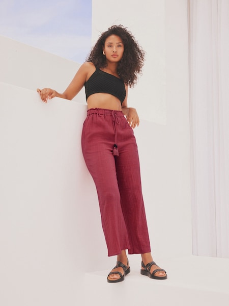 Rose Pink Textured Beach Trousers (N57919) | €12