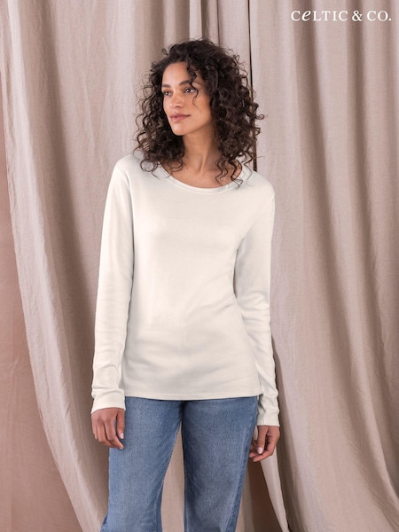 Cream - Celtic & Co. Cotton Long Sleeve T-Shirt (N58092) | 365 LEI