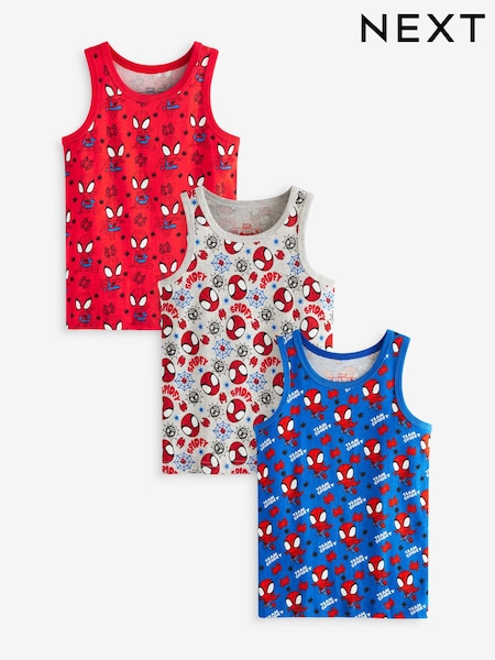 Spider-Man Red License 100% Cotton Vests 3 Pack (1.5-10yrs) (N58153) | €16 - €17