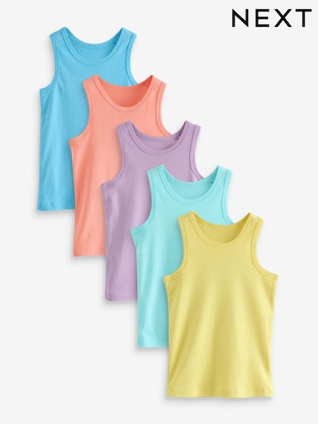 Pastel 100% Cotton Vests 5 Pack (1.5-16yrs) (N58155) | € 11 - € 16