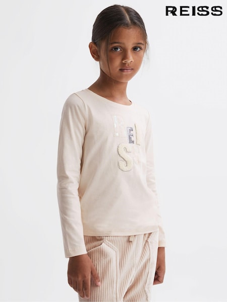 Reiss Pink Tora 9-14 yrs Embellished 100% Cotton T-Shirt (N58226) | €10