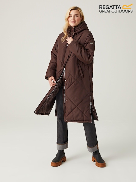 Regatta Brown Cambrie Longline Padded Thermal Jacket (N58385) | €53