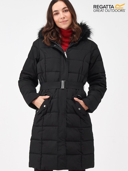 Regatta Black Decima Belted Padded Thermal Jacket (N58395) | €37