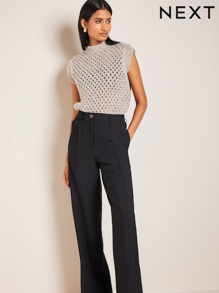 Black Elasticated Back Wide Leg Trousers (N58550) | €36