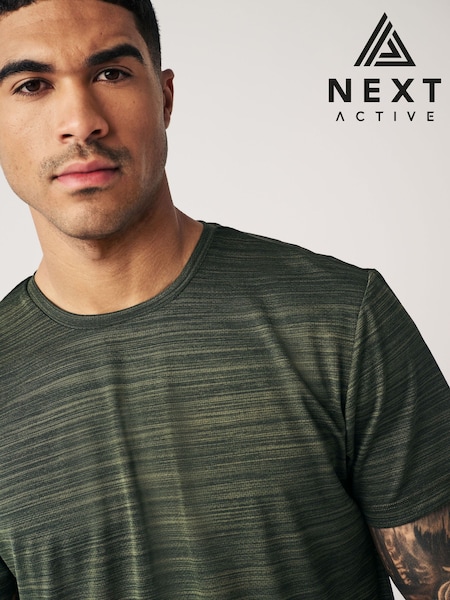 Khaki Green Short Sleeve Tee Active Mesh Training T-Shirt (N58618) | €8