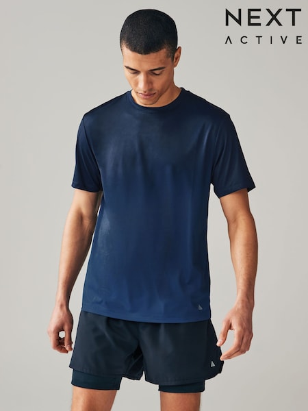 Navy Blue Active Gym Printed Training T-Shirt (N58620) | €26