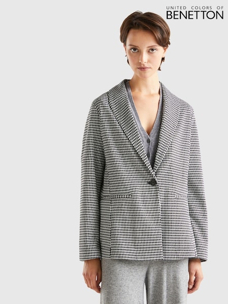 Benetton Black Houndstooth Blazer (N58632) | €37