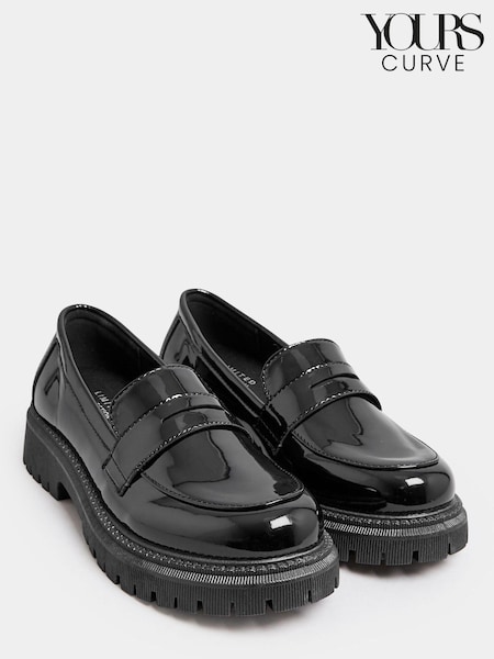 Yours Curve Extra-Wide Fit Chunky Saddle Loafer Patent (N58936) | € 38