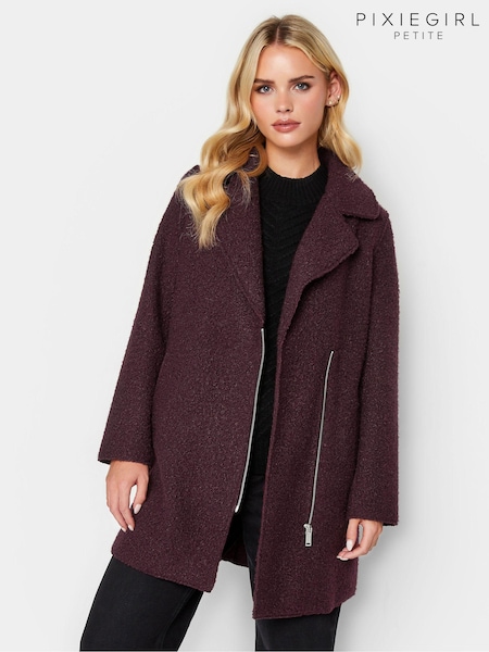 PixieGirl Petite Burgundy Red Biker Coat (N58937) | €59