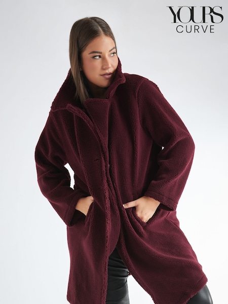 Yours Curve Red Faux Fur Coat (N58967) | €25